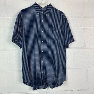 Gap standard fit Men's Blue Striped short sleeve button up Shirt size XL